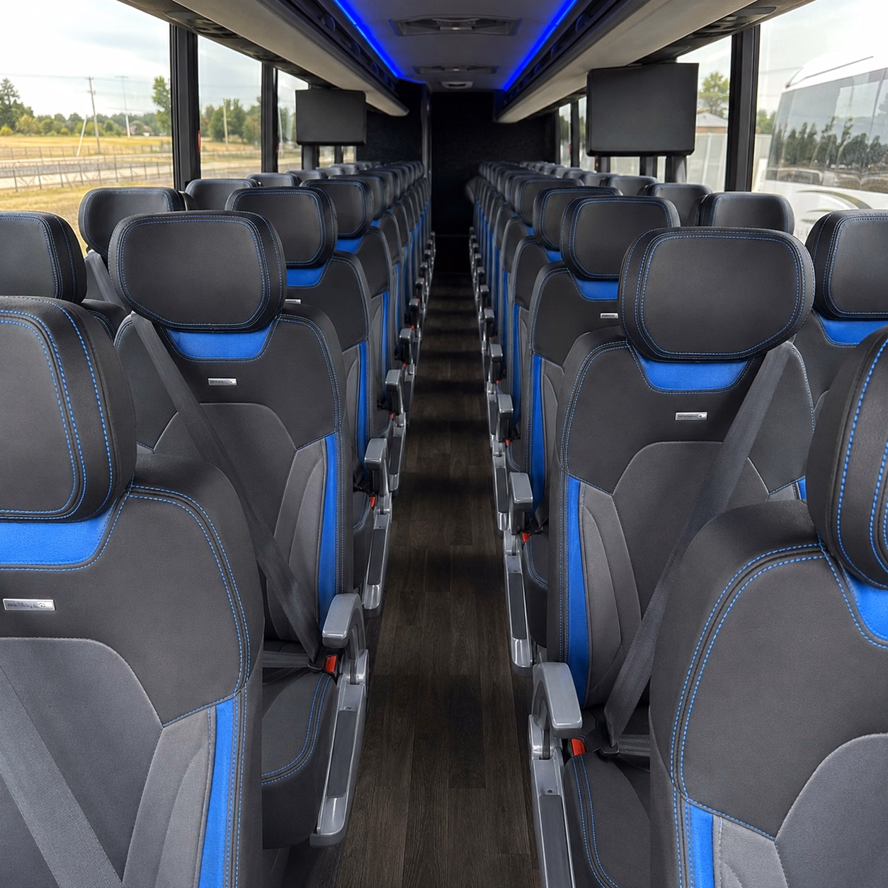 dallas charter bus interior